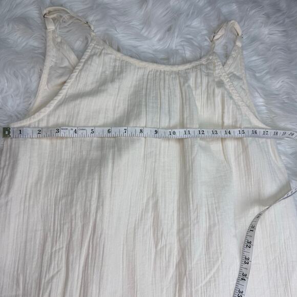 Quince 100% Organic Cotton Gauze Sleeveless Maxi Dress Vintage Cream Size M NWT - Picture 3 of 16